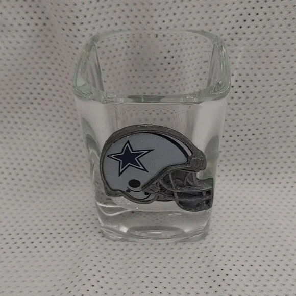 NFL Dallas Cowboys Square Shot Glass with Pewter Helmet Emblem - Picture 1 of 5
